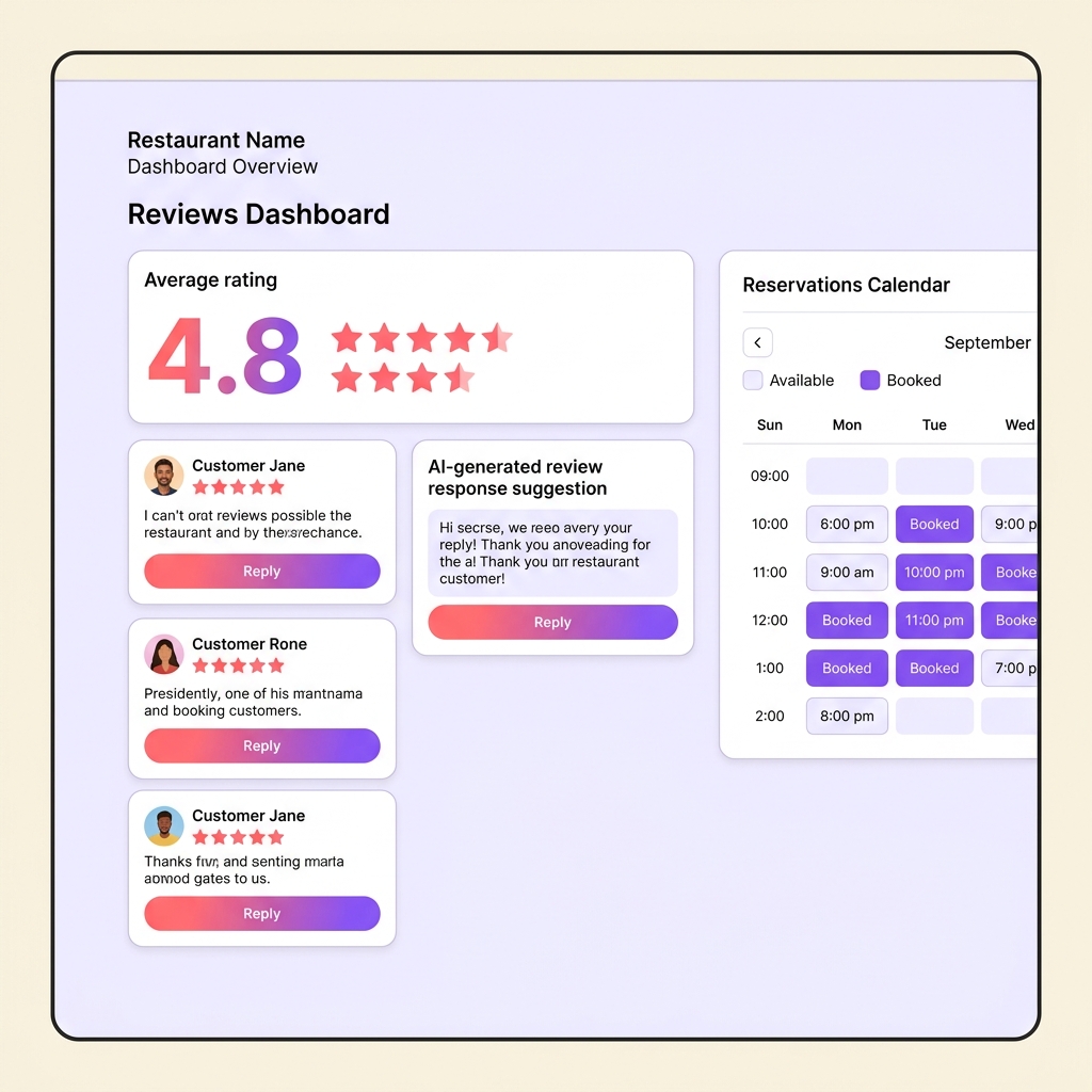 Reviews, Ratings & Reservations